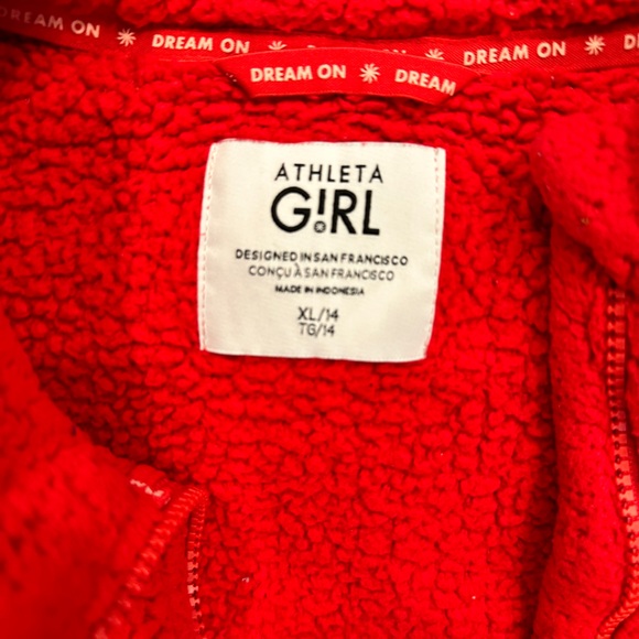 Athleta Girl Red Sherpa Jacket - Picture 2 of 2